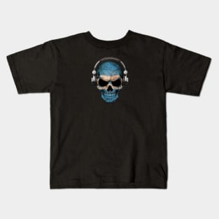 Dark Skull Deejay with Honduras Flag Kids T-Shirt